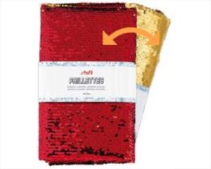 TESSUTO PAILLETTES - ROSSO/ORO