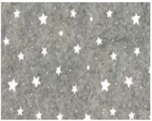 FOGLIO PANNOLENCI STELLINE - GRIGIO MEL./BIANCO