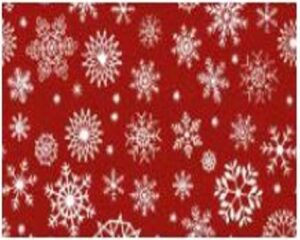 FOGLIO PANNOLENCI FIOCCHI DI NEVE - ROSSO/BIANCO