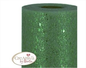 NASTRO TULLE GLITTEROSO VERDE ABETE