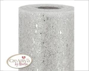 NASTRO TULLE GLITTEROSO ARGENTO