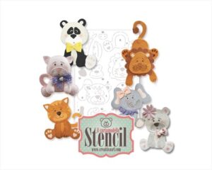 CARTAMODELLO STENCIL LEONE - ELEFANTE - TIGRE - GATTO - SCIMMIA - PANDA