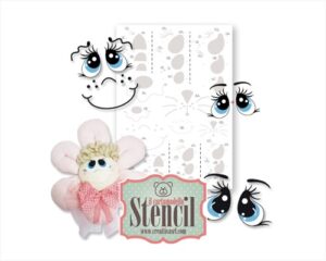 CARTAMODELLO STENCIL DOLCI FACCINE - OCCHI - BOCCHE - ESPRESSIONI
