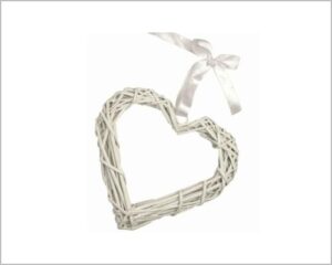 CUORE IN VITICCIO 15 CM COLOR BIANCO