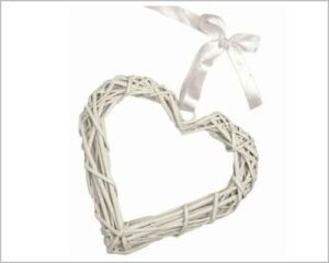 CUORE IN VITICCIO 25 CM COLOR BIANCO
