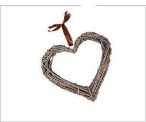 CUORE IN VITICCIO 15 CM COLOR NATURALE