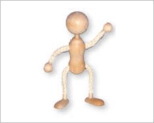 OMINO DI LEGNO E CORDA