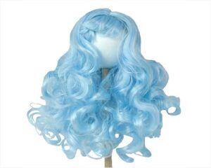 PARRUCCA SINTETICA RICCIA AZZURRO