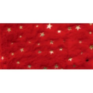 TESSUTO PELUCHE CON STELLINE - ROSSO