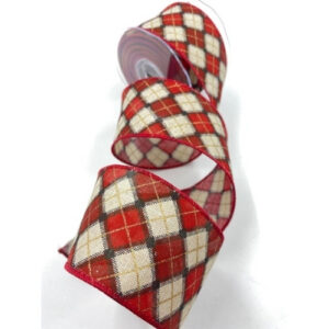 NASTRO ROMBI H6,3CM - ROSSO