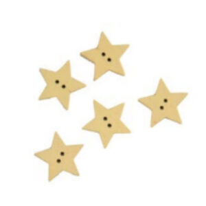 BOTTONI FORMA STELLA LEGNO NATURALE