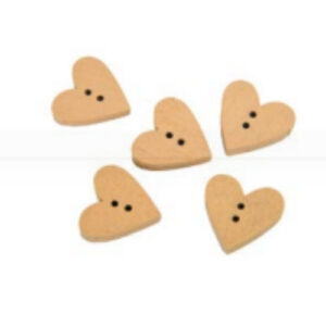 BOTTONI FORMA CUORE LEGNO NATURALE
