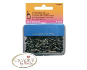 SET 100PZ SPILLI TESTA PLASTICA - NERI