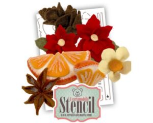 CARTAMODELLO STENCIL - PROFUMI DI NATALE